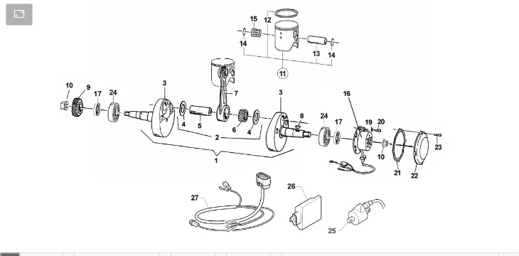 Pièces d'origine pour TM RACING 85 85 2T 85 MX SENIOR 2021 - Vilebrequin et piston
