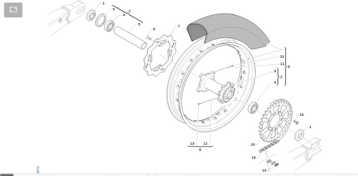 Pièces d'origine pour TM RACING 85 85 2T 85 SMX JUNIOR 2021 - Roue arrière SMX
