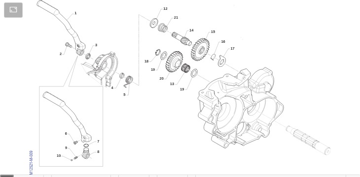 Pièces d'origine pour TM RACING 125 125 2T 125 Fi EN 2021 - Levier de démarrage