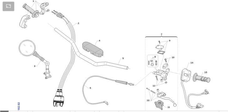 Pièces d'origine pour TM RACING 125 125 2T 125 Fi SMR 2021 - Guidon et commandes
