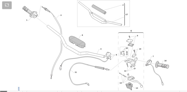 Pièces d'origine pour TM RACING 125 125 2T 125 MX 2021 - Guidon