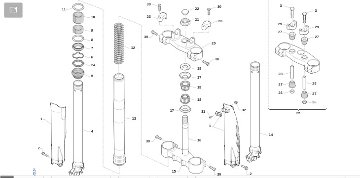 Pièces d'origine pour TM RACING 144 144 2T 144 Fi EN 2021 - Suspensions et fourches