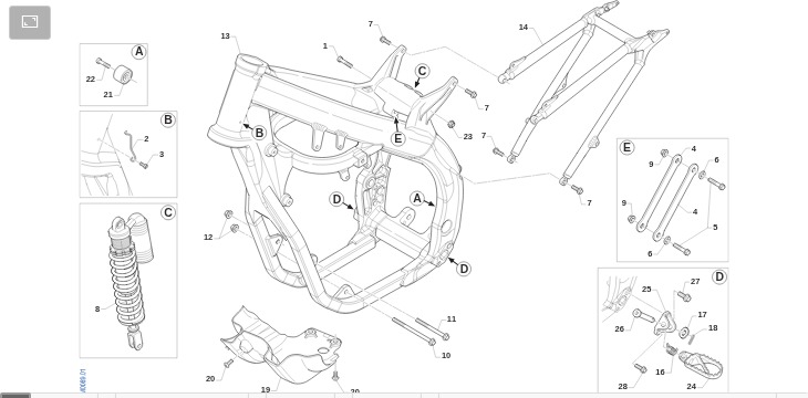 Pièces d'origine pour TM RACING 144 144 2T 144 MX 2021 - Cadre et partie-cycle