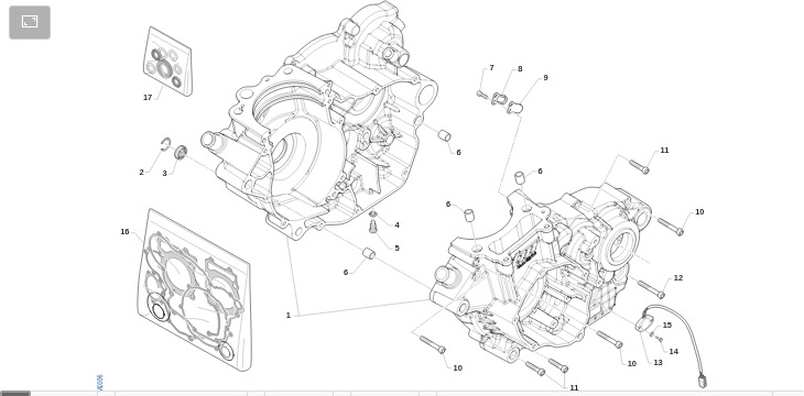 Pièces d'origine pour TM RACING 300 300 4T 300 Fi EN TWIN 2021 - Carter d'embrayage