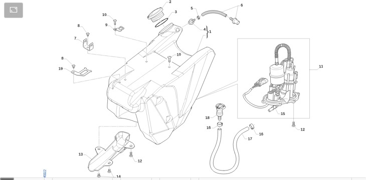 Pièces d'origine pour TM RACING 250 250 4T 250 Fi SMX 2021 - Réservoir carburant