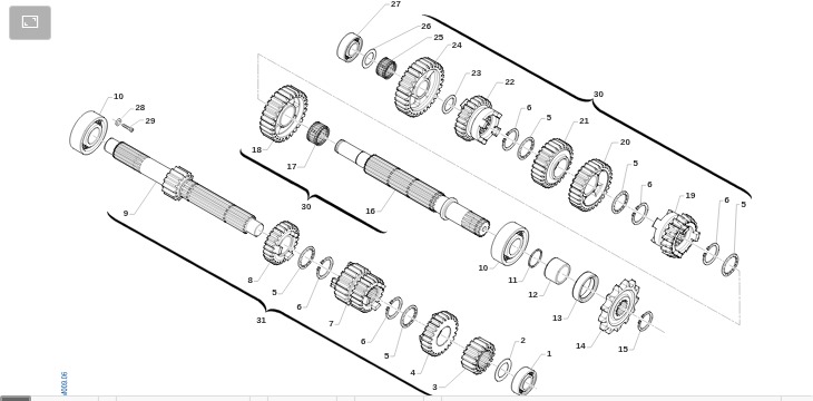 Pièces d'origine pour TM RACING 250 250 4T 250 Fi MX TWIN 2021 - Boîte de vitesse 6 rapports