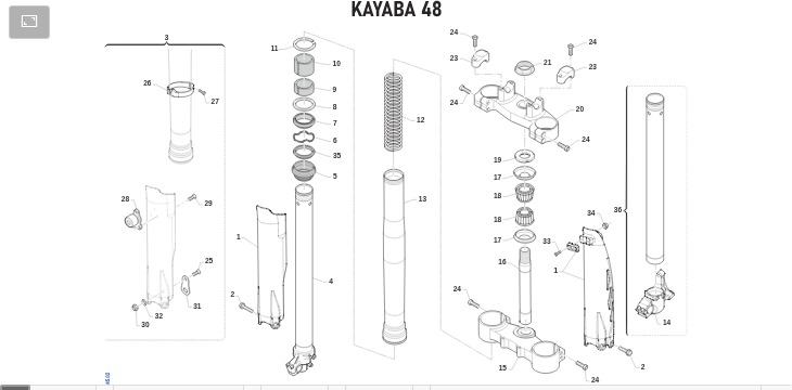Pièces d'origine pour TM RACING 300 300 2T 300 SMX 2021 - Suspension avant Kayaba
