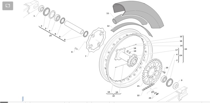 Pièces d'origine pour TM RACING 300 300 2T 300 SMX 2021 - Roue arrière