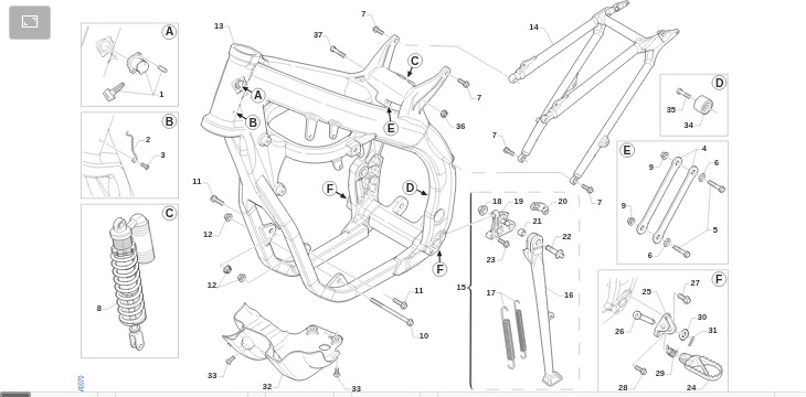 Pièces d'origine pour TM RACING 300 300 2T 300 Fi SMR 2021 - Cadre et partie-cycle