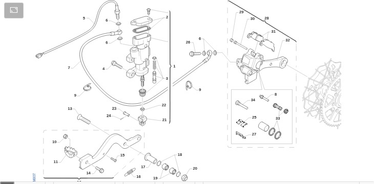 Pièces d'origine pour TM RACING 300 300 2T 300 Fi SMR 2021 - Frein arrière