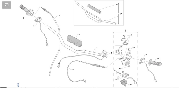 Pièces d'origine pour TM RACING 250 250 2T 250 MX 2021 - Guidon