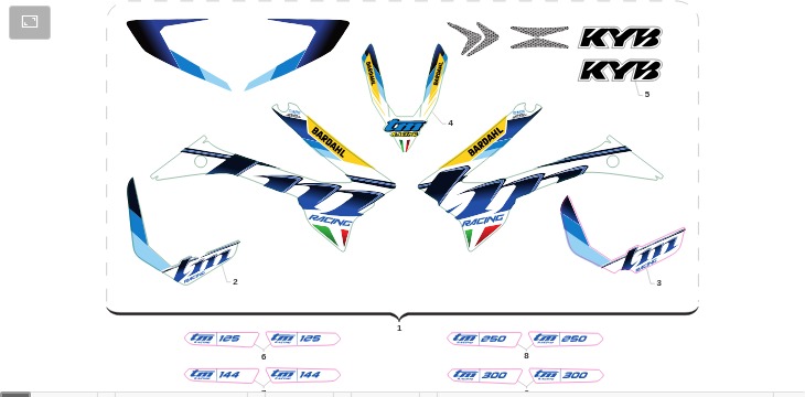 Pièces d'origine pour TM RACING 250 250 2T 250 MX 2021 - Kit autocollants