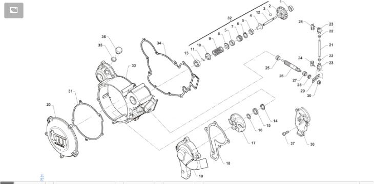 Pièces d'origine pour TM RACING 112 112 2T 112 SMX-J 2023 - Couvercles pompe à eau et embrayage