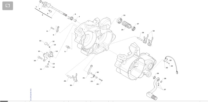 Pièces d'origine pour TM RACING 125 125 2T 125 Fi SMR 2023 - Mécanisme de changement de vitesse
