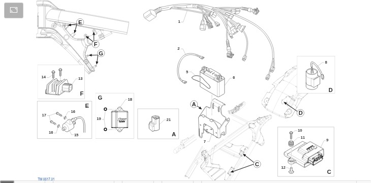 Pièces d'origine pour TM RACING 144 144 2T 144 FI EN 2023 - Échappement