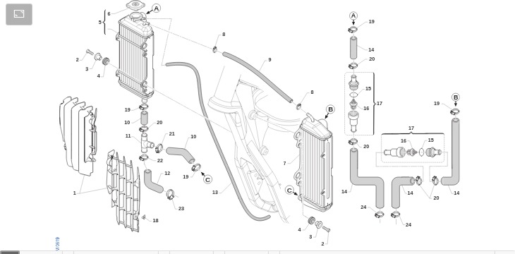 Pièces d'origine pour TM RACING 250 250 2T 250 EN 2023 - Radiateurs