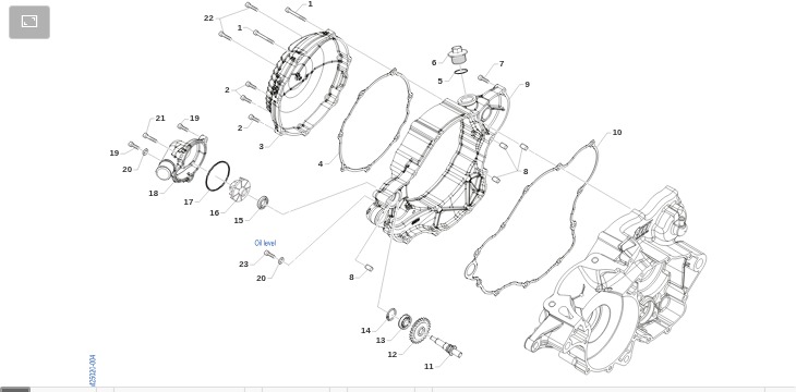 Pièces d'origine pour TM RACING 250 250 2T 250 MX 2023 - Couvercle d'embrayage