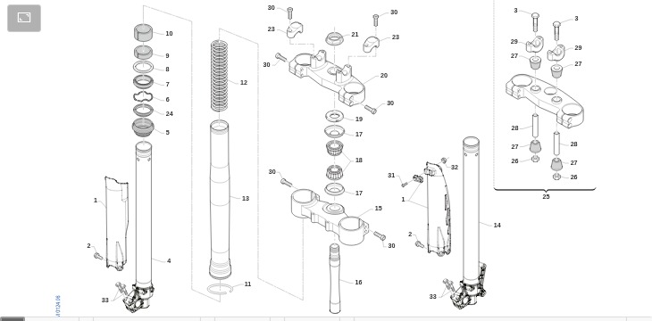Pièces d'origine pour TM RACING 300 300 2T 300 MX 2023 - Fourche avant