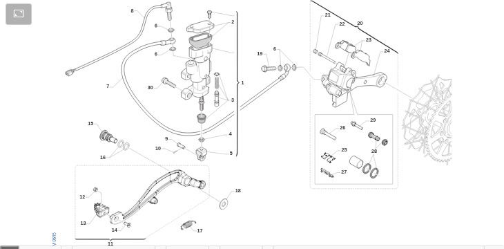 Pièces d'origine pour TM RACING 250 250 4T 250 Fi EN 2023 - Frein arrière