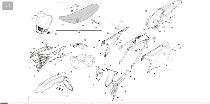 Pièces d'origine pour TM RACING 300 300 4T 300 Fi MX 2023 - Carénages et plastiques