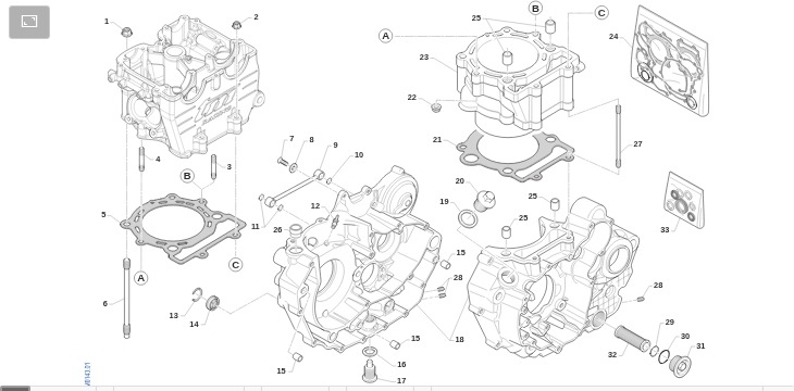 Pièces d'origine pour TM RACING 450 450 4T 450 Fi SMK 2023 - Carter moteur et cylindre