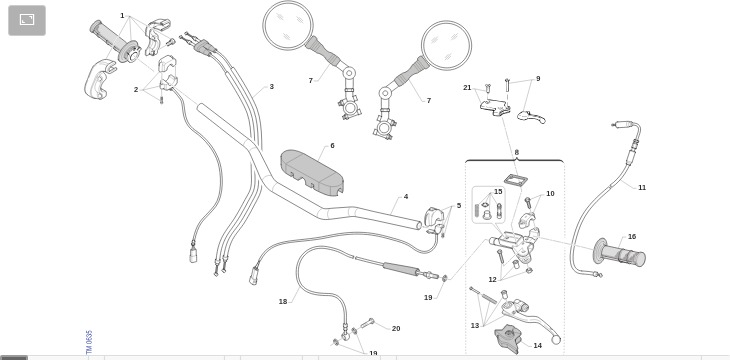 Pièces d'origine pour TM RACING 530 530 4T 530 Fi SMR 2023 - Guidon et commandes
