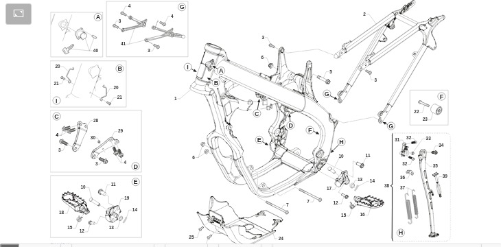 Pièces d'origine pour TM RACING 530 530 4T 530 Fi SMR 2023 - Cadre et partie-cycle