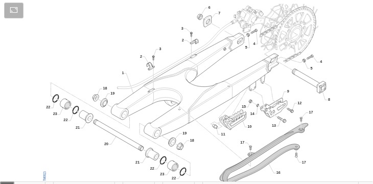 Pièces d'origine pour TM RACING 530 530 4T 530 Fi SMR 2023 - Bras oscillant