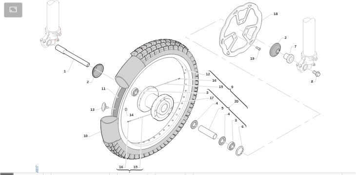 Pièces d'origine pour TM RACING 250 250 2T 250Fi ES EN 2019 - Roue avant