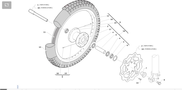 Pièces d'origine pour TM RACING 85 85 2T 85 MX JUNIOR 2022 - Roue avant