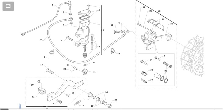 Pièces d'origine pour TM RACING 250 250 4T 250 Fi EN 2019 - Frein arrière