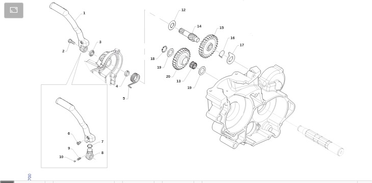 Pièces d'origine pour TM RACING 100 100 2T 100 MX JUNIOR 2022 - Démarreur par kick