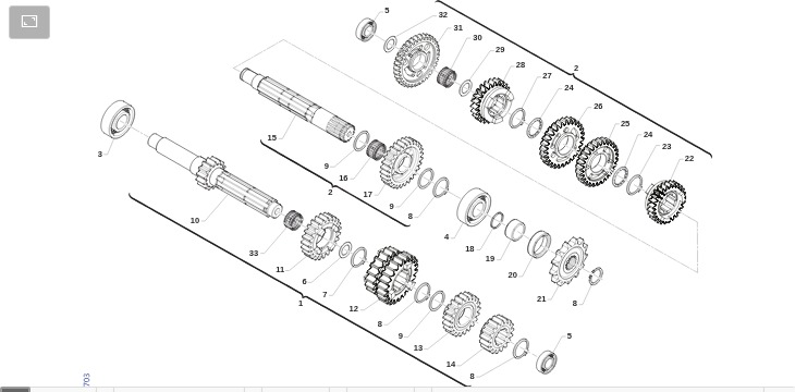 Pièces d'origine pour TM RACING 100 100 2T 100 SMX JUNIOR 2022 - Boîte de vitesses