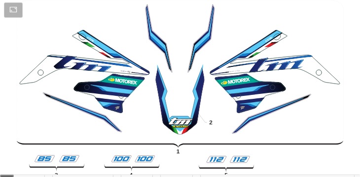 Pièces d'origine pour TM RACING 112 112 2T 112 SMX-J 2022 - Kit autocollants et adhésifs