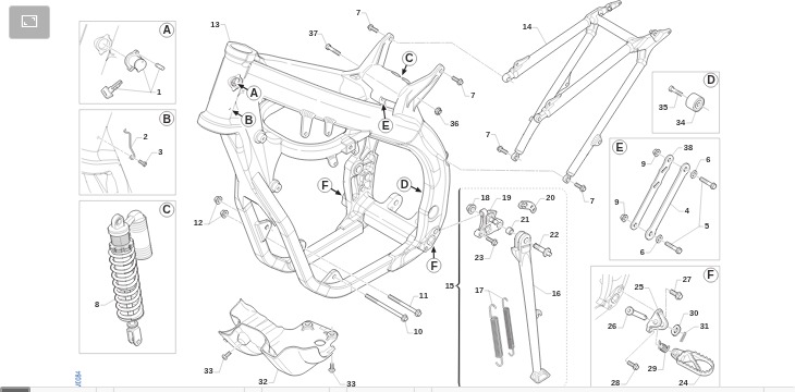 Pièces d'origine pour TM RACING 125 125 2T 125 EN 2018 - Cadre et partie-cycle