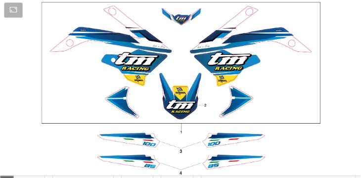 Pièces d'origine pour TM RACING 100 100 2T 100 MX JUNIOR 2016 - Autocollants et adhésifs