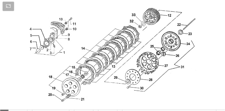 Pièces d'origine pour TM RACING 125 125 2T 125 EN 2016 - Embrayage et pièces associées