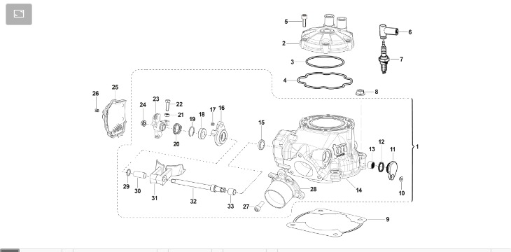Pièces d'origine pour TM RACING 125 125 2T 125 MX 2016 - Cylindre moteur