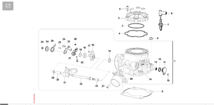 Pièces d'origine pour TM RACING 125 125 2T 125 Fi SMR 2022 - Cylindre