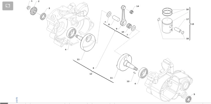 Pièces d'origine pour TM RACING 125 125 2T 125 Fi SMR 2022 - Vilebrequin et piston