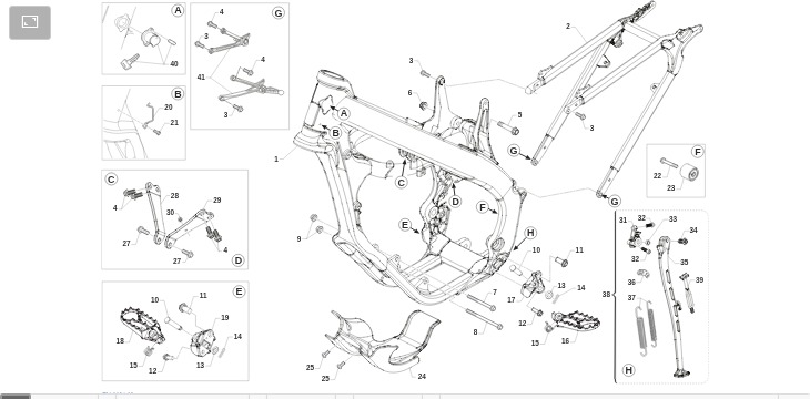 Pièces d'origine pour TM RACING 125 125 2T 125 Fi SMR 2022 - Cadre et partie-cycle