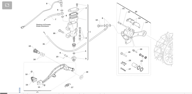 Pièces d'origine pour TM RACING 125 125 2T 125 Fi SMR 2022 - Frein arrière