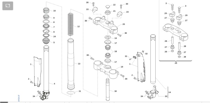 Pièces d'origine pour TM RACING 125 125 2T 125 Fi SMR 2022 - Fourche avant
