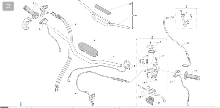 Pièces d'origine pour TM RACING 250 250 4T 250 Fi MX 2016 - Guidon
