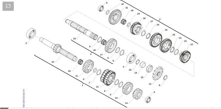 Pièces d'origine pour TM RACING 125 125 2T 125 FI EN 2022 - Boîte de vitesse