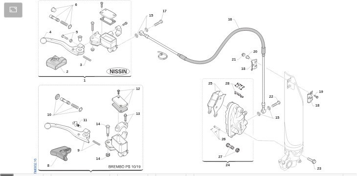 Pièces d'origine pour TM RACING 530 530 4T 530 Fi MX 2016 - Frein avant
