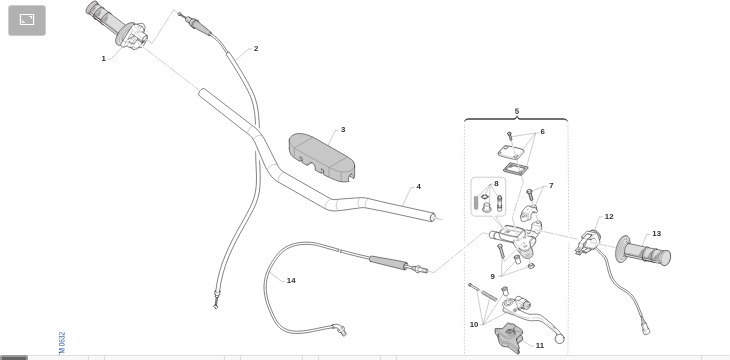 Pièces d'origine pour TM RACING 125 125 2T 125 MX 2022 - Guidon et commandes