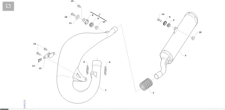 Pièces d'origine pour TM RACING 125 125 2T 125 MX 2022 - Système d'échappement