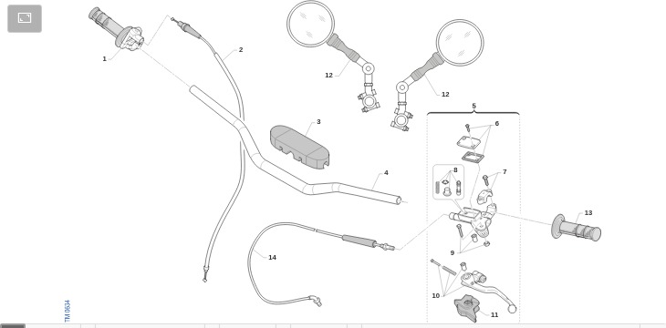 Pièces d'origine pour TM RACING 144 144 2T 144 EN 2022 - Guidon et commandes
