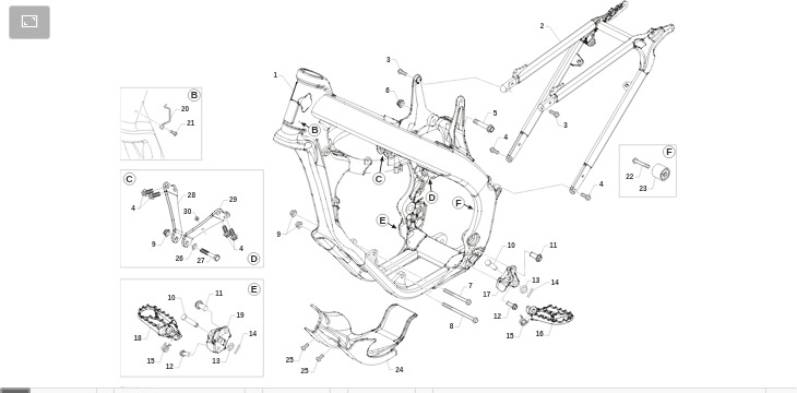 Pièces d'origine pour TM RACING 144 144 2T 144 MX 2022 - Cadre et partie-cycle
